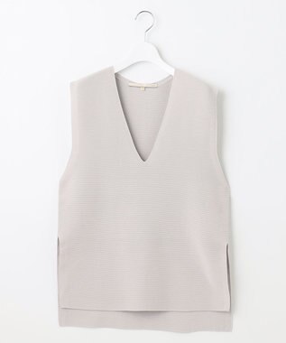 自由区 【洗える】コットンストレッチホールガーメント ベスト ライトグレー系