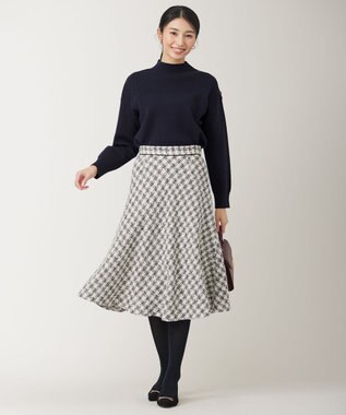 ANY SIS 【洗える】リブコンビボタン ニット ネイビー