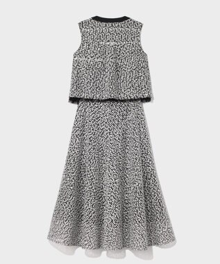 GRACE CONTINENTAL フェザーembドレス ホワイト