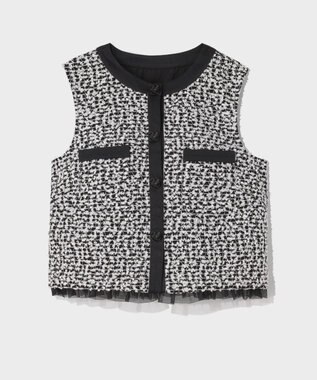 GRACE CONTINENTAL フェザーembドレス ホワイト