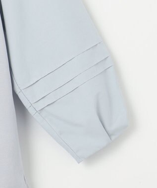 J.PRESS LADIES L コンビジャージー フリルネック カットソー サックスブルー系