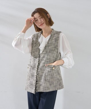 YECCA VECCA ラッフルブラウス White