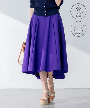 組曲 【速乾・撥水】ハイカウントタフタ スカート パープル系