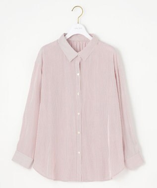 ANY SIS L 【美人百花7月号掲載】ライトシアー シャツ ピンクストライプ