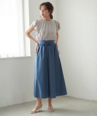 Feroux 【UVケア】スタンドカラーフレアスリーブ Ｔシャツ アイボリー系