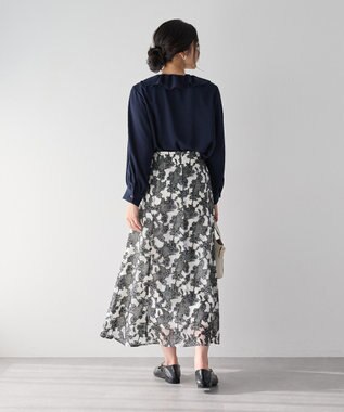 YECCA VECCA ラッフルブラウス Navy