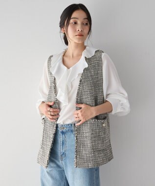 YECCA VECCA ラッフルブラウス White