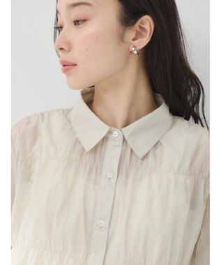 earth music&ecology シャーリングシャツ Gray Beige