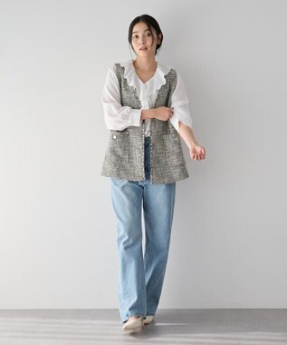 YECCA VECCA ラッフルブラウス White