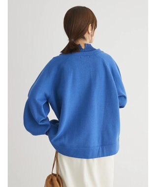 Green Parks 裏起毛ニットリブドッキングプルオーバー Blue