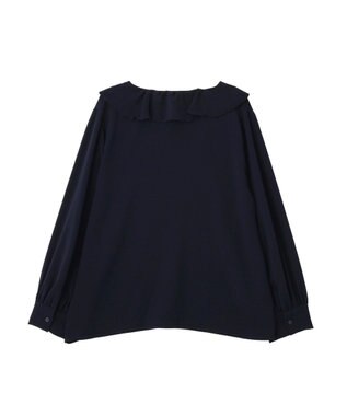 YECCA VECCA ラッフルブラウス Navy