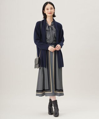 自由区 【洗える】ジオメトリックハートプリント スカート グレー系