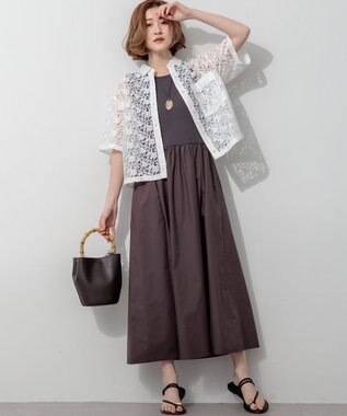 23区 オーバルシェル コンビ ネックレス ダークブラウン系