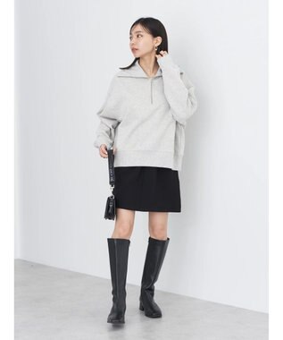 earth music&ecology ハーフＺＩＰスウェット Light Gray Mixture