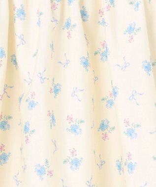 ANY KIDS 【洗濯機可能】オンオフショルダーワンピース エクリュ×花柄