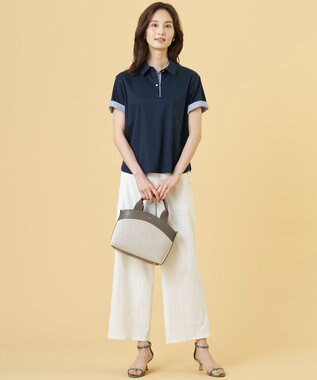 J.PRESS LADIES 【一枚で着映え・シーンレスに活躍】ポロ カットソー ネイビー系