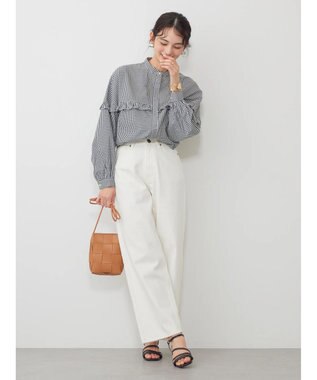 AMERICAN HOLIC フリルバンドカラーシャツ Gingham Check