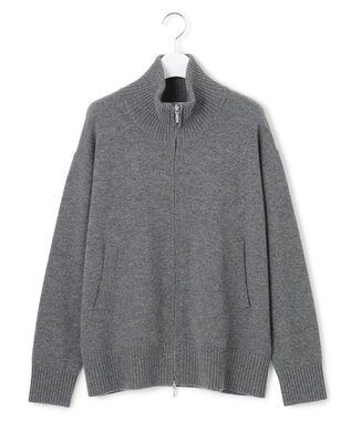 ICB L 【新色追加】ソフトカシミヤミックス ニットトラックジャケット ミディアムグレー