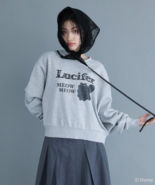 Green Parks Lucifer/ルシファー/レース英字ロゴスウェット Gray Mixture