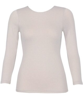 Wing あったかインナー 綿混 裏起毛 厚手 よく伸びる素材 【ラクのびサーモ】 8分袖 長袖 ネックせまめ 秋 冬 EL6914 ウイング／ワコール