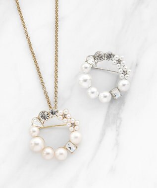 TOCCA PEARL INNOCENCE 2WAY BROOCH NECKLACE ブローチネックレス ゴールド系