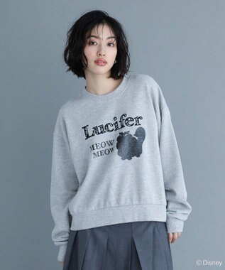 Green Parks Lucifer/ルシファー/レース英字ロゴスウェット Gray Mixture