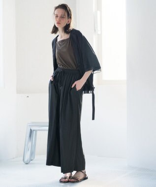 YECCA VECCA 【UVカット/遮熱/接触冷感】COOLタックワイドパンツ Charcoal Gray