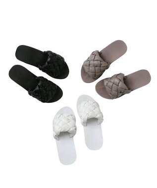 San-ai Resort（三愛水着楽園） 編込み厚底ビーチサンダル【San-ai Resort（サンアイリゾート）】 ブラック