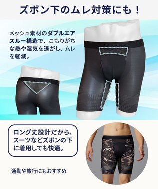 WACOAL MEN 【クロスウォーカー】 はいて歩いて、カロリー消費アップ ムレ軽減設計 ロング丈 前開き WX5014 /ワコールメン ブラック