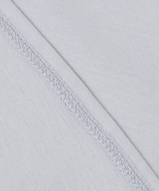 J.PRESS LADIES L コンビジャージー フリルネック カットソー サックスブルー系