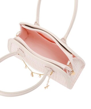 Maison de FLEUR チャーム付きツイード2Wayバッグ Light Pink