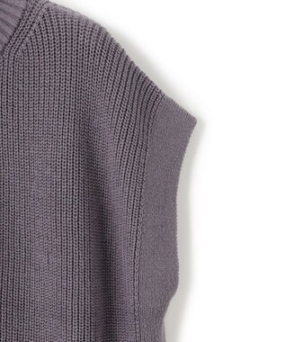 J.PRESS YORK STREET 【WOMEN】コットンニット ハーフジップポンチョ ダルブルー系