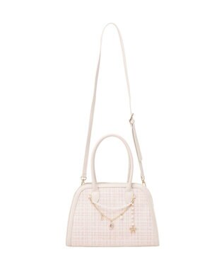 Maison de FLEUR チャーム付きツイード2Wayバッグ Light Pink