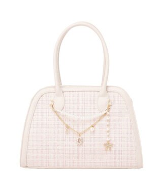 Maison de FLEUR チャーム付きツイード2Wayバッグ Light Pink