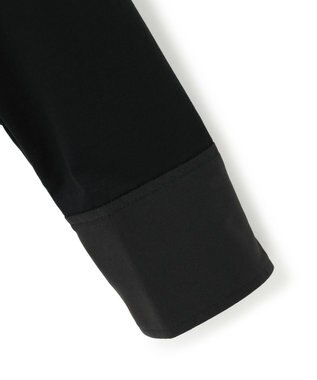 ICB 【洗える】 コンビネーションジャージー ヘンリーネックカットソー ブラック系