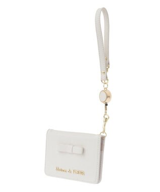 Maison de FLEUR 二つ折りリールパスケース Ecru
