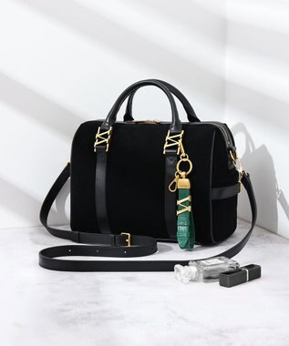 style code 【VerdeVari/ヴェルデヴァリ】スエードボストンバッグ ブラック