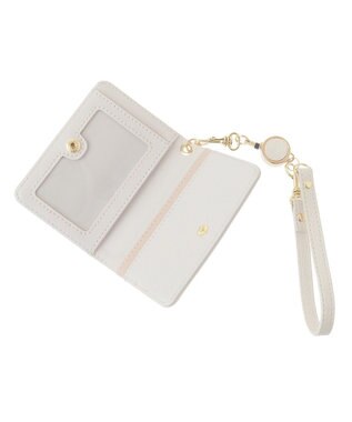 Maison de FLEUR 二つ折りリールパスケース Ecru