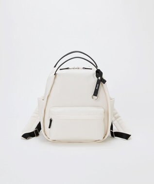 TOPKAPI 【Breath TOPKAPI】【撥水】ツヤ ナイロン レザーハンドル ミニ リュック クリーム