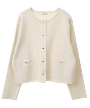 earth music&ecology スポンディッシュポケット付きカーディガン Ivory