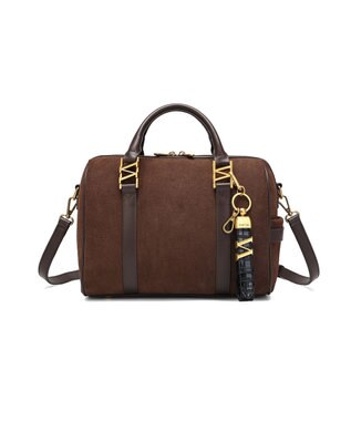 style code 【VerdeVari/ヴェルデヴァリ】スエードボストンバッグ ブラウン