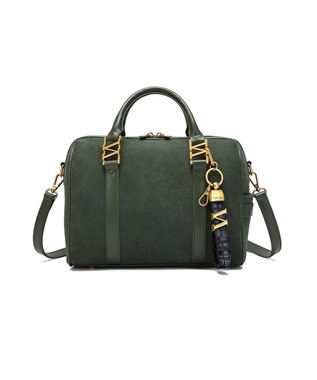 style code 【VerdeVari/ヴェルデヴァリ】スエードボストンバッグ ダークグリーン