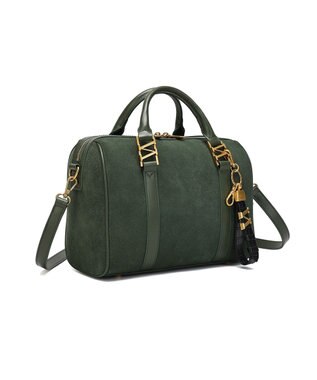 style code 【VerdeVari/ヴェルデヴァリ】スエードボストンバッグ ダークグリーン