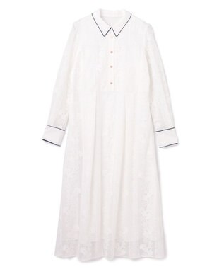 GRACE CONTINENTAL ストライプフラワー刺繍ワンピース ホワイト