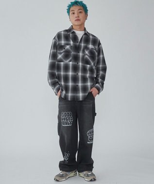 WEGO 【ユニセックス着用ITEM】グラフィックオンブレチェックシャツ（LS） 柄1