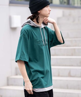 WEGO 【接触冷感/ユニセックス着用ITEM】エンボスロゴグラフィックTPK（SS） ダークグリーン