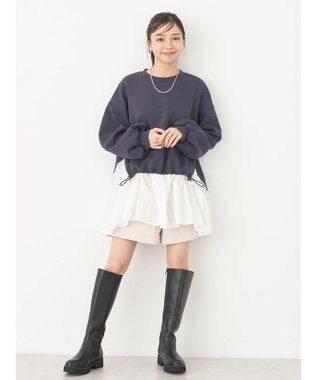 earth music&ecology ダンボールレイヤードチュニック Dark Gray