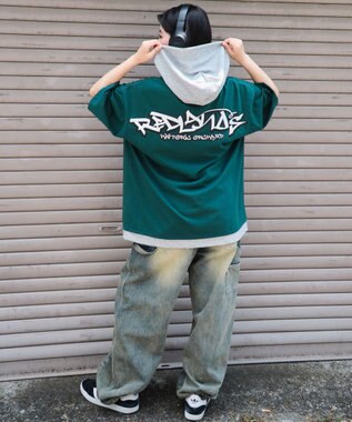 WEGO 【接触冷感/ユニセックス着用ITEM】エンボスロゴグラフィックTPK（SS） ダークグリーン