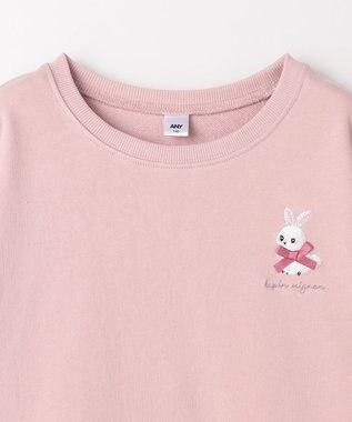 ANY KIDS アニマル バックプリントトレーナー ピンク×ウサギ