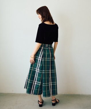 YECCA VECCA 【撥水】メモリーフレアスカート Green